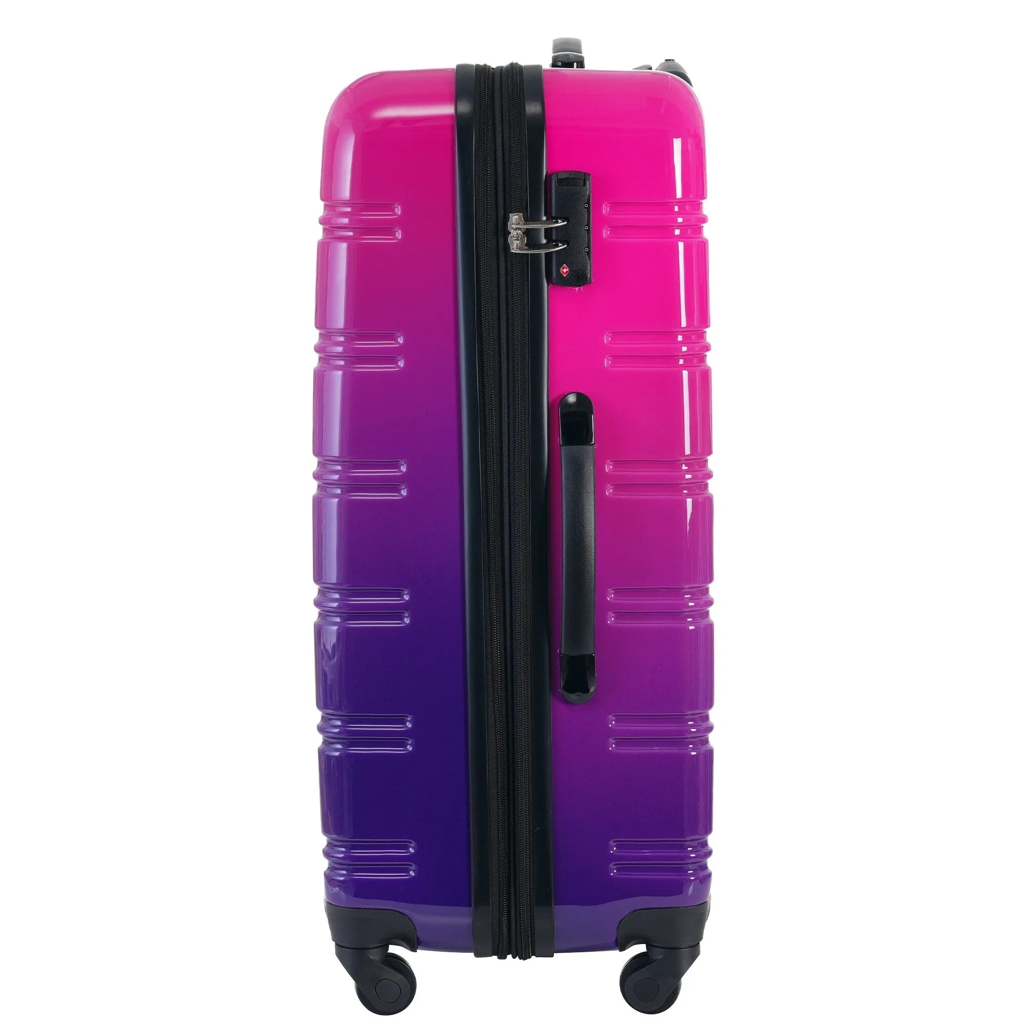 Hardshell Luggage Sets with Silicone Handles and TSA Lock, 3 Piece Gradient Color Expandable Suitcase with Spinner Wheels