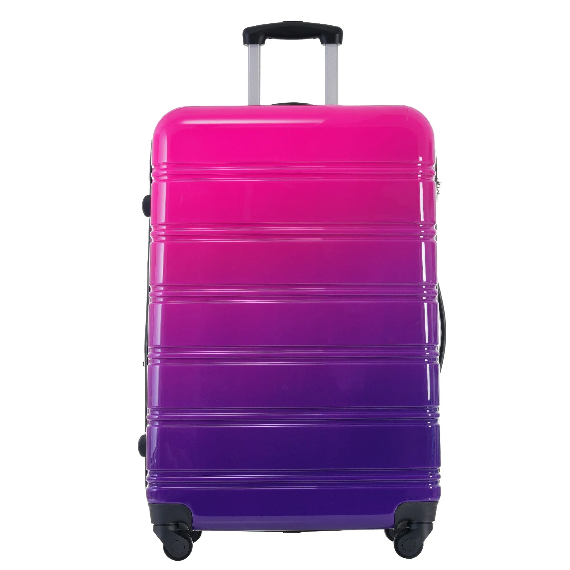 Hardshell Luggage Sets with Silicone Handles and TSA Lock, 3 Piece Gradient Color Expandable Suitcase with Spinner Wheels