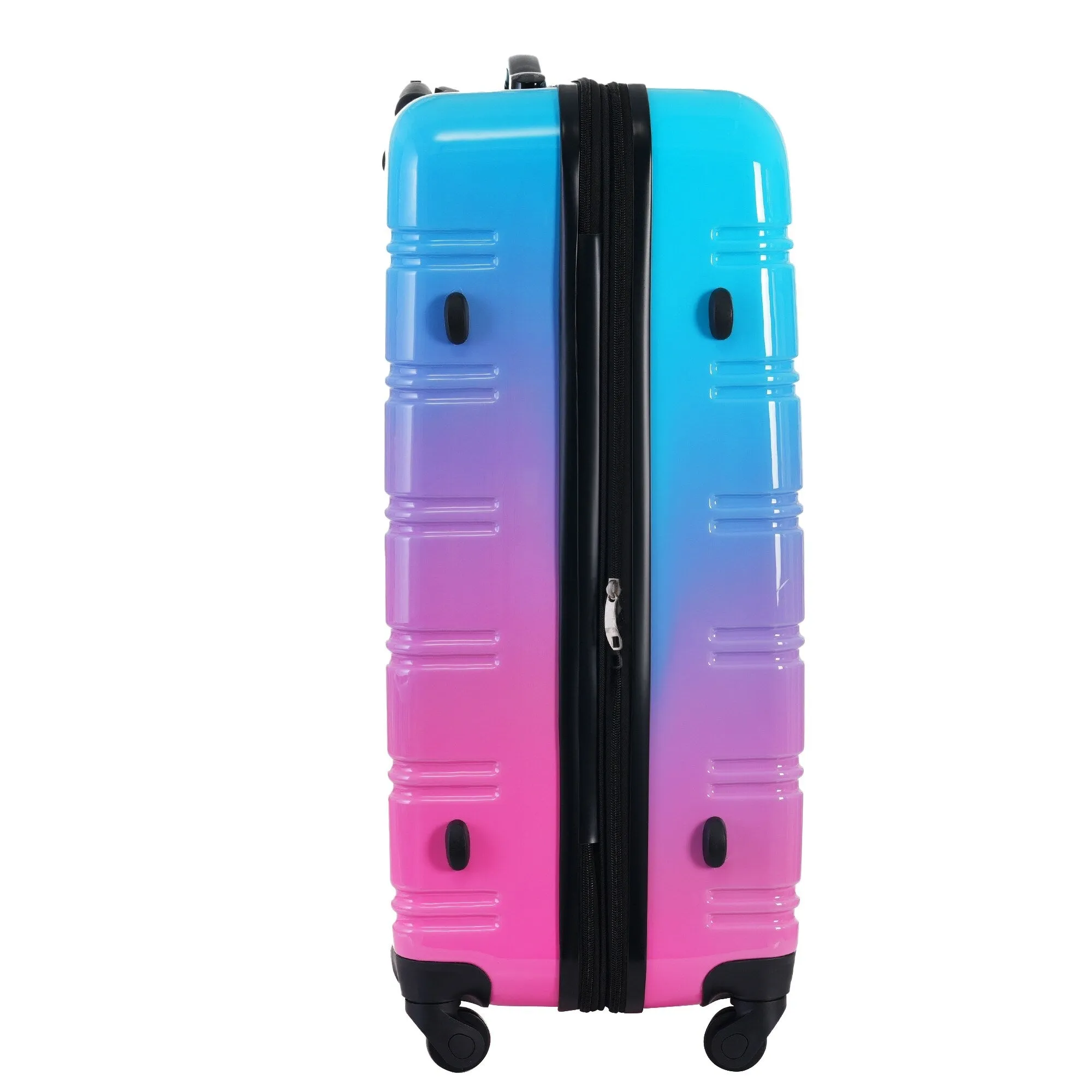 Hardshell Luggage Sets with Silicone Handles and TSA Lock, 3 Piece Gradient Color Expandable Suitcase with Spinner Wheels