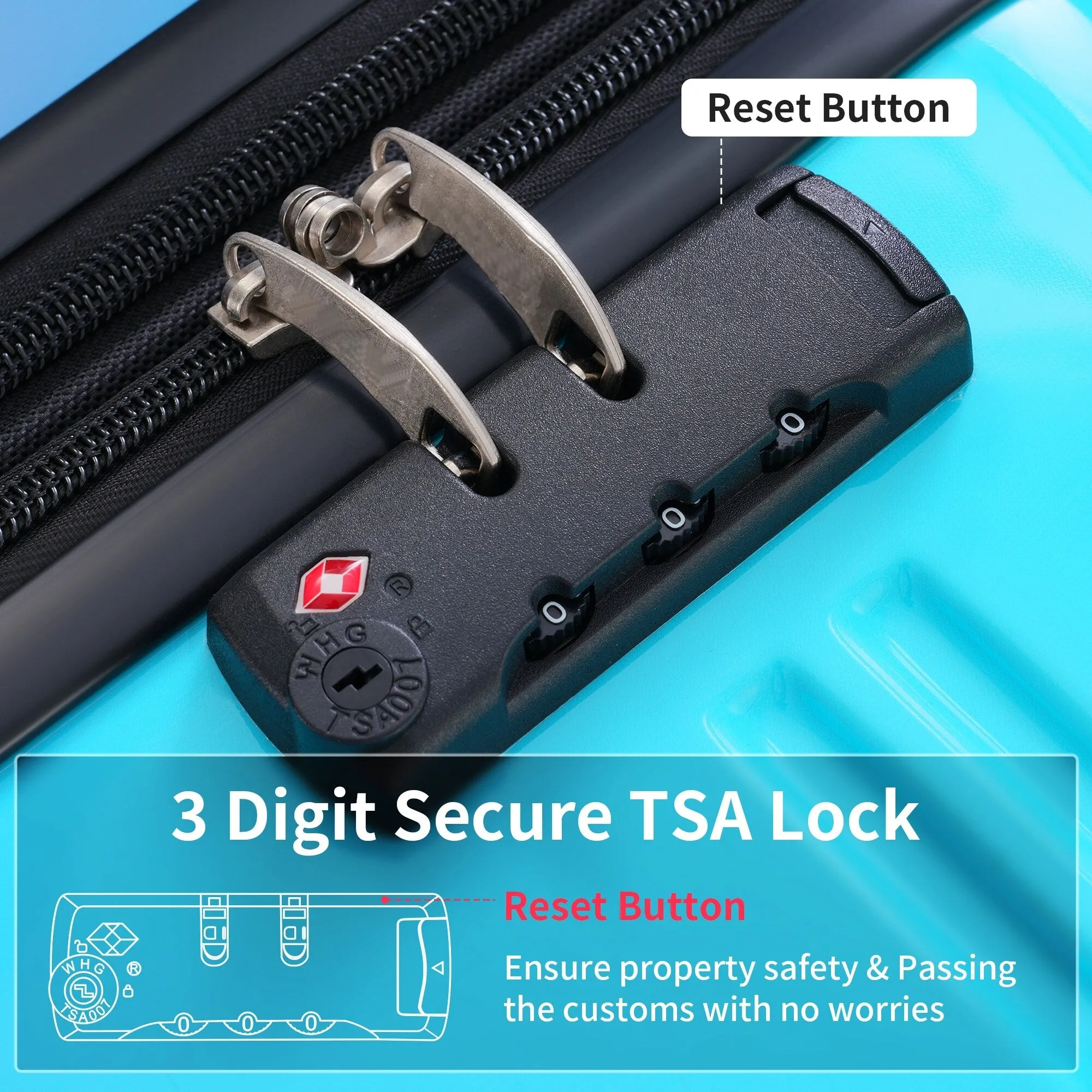 Hardshell Luggage Sets with Silicone Handles and TSA Lock, 3 Piece Gradient Color Expandable Suitcase with Spinner Wheels