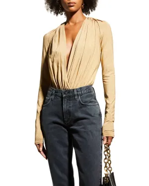 Hilda Bodysuit In Gold Lurex
