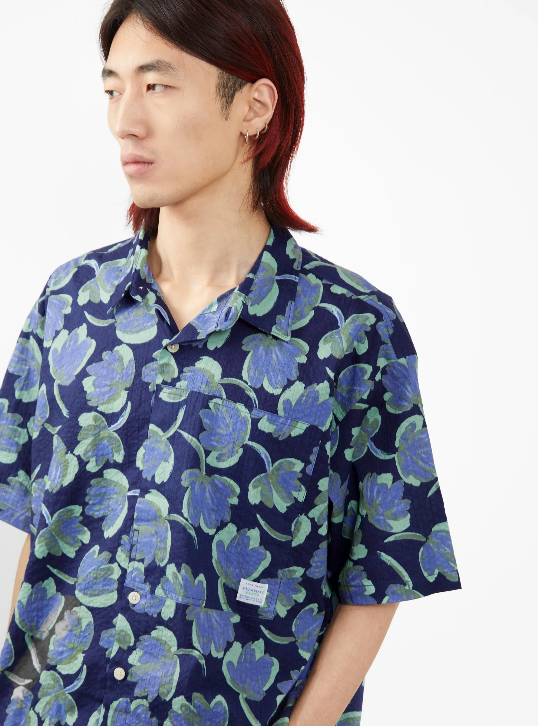 Home Party Short Sleeve Shirt Purple