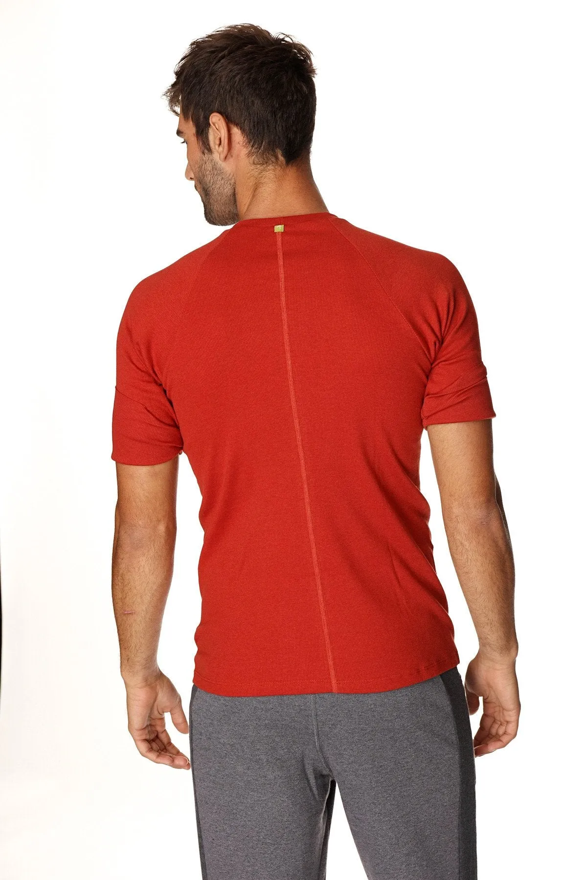 Hybrid Crew Neck Raglan Tee (Cinnabar Red)