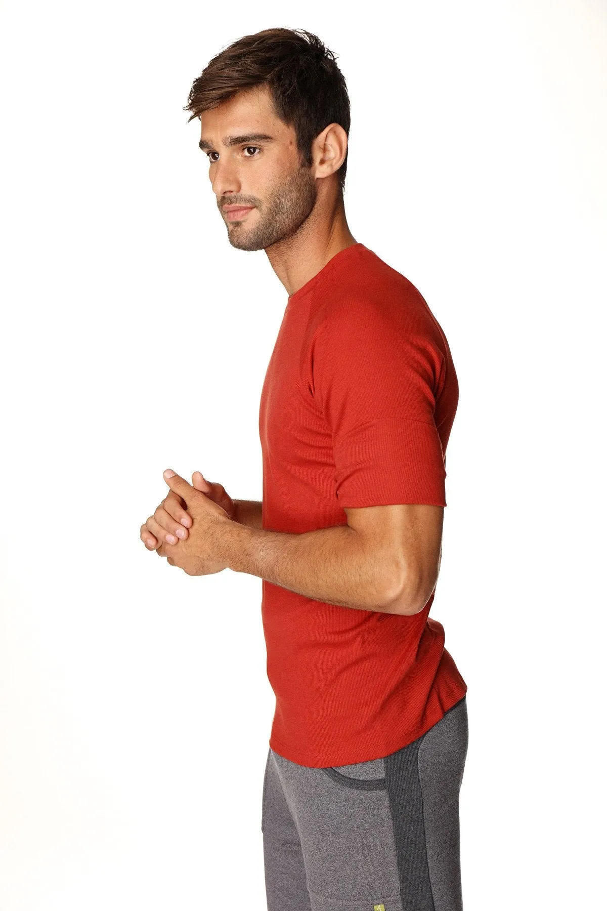 Hybrid Crew Neck Raglan Tee (Cinnabar Red)
