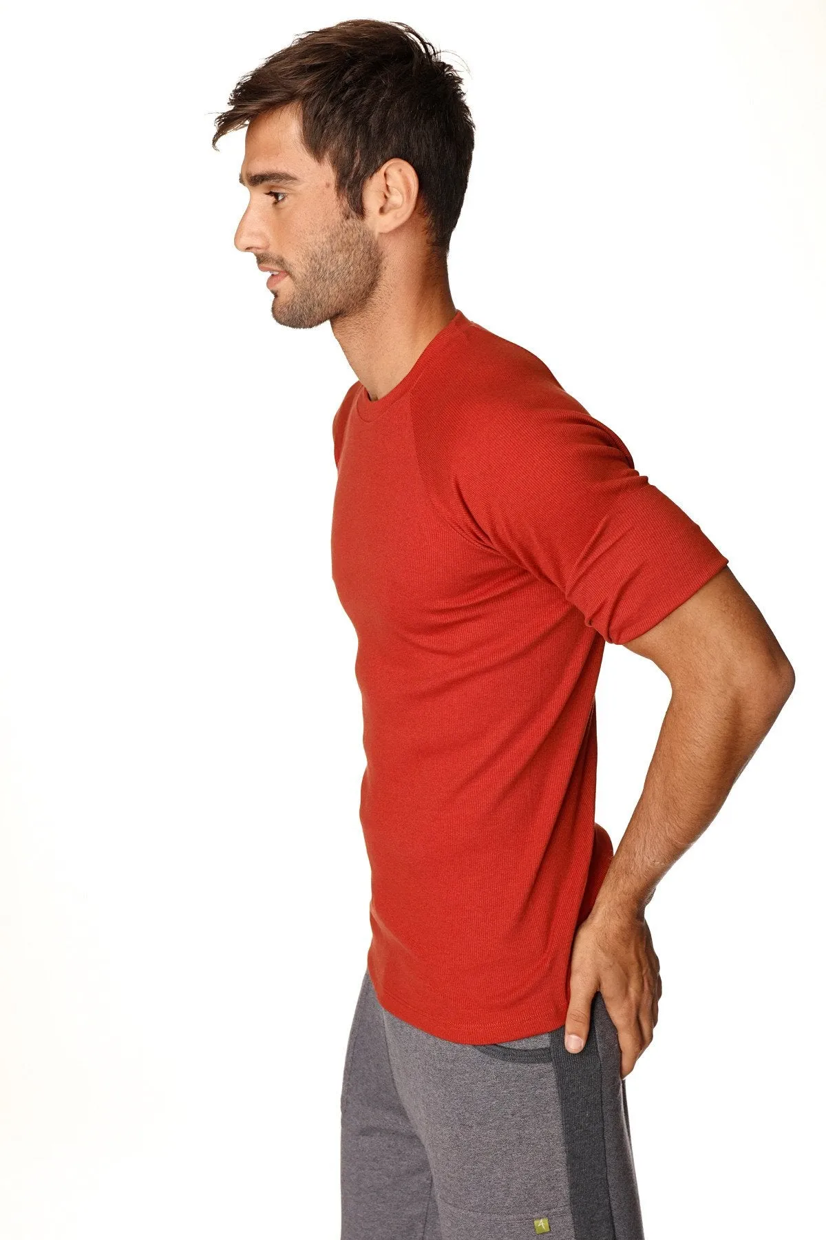 Hybrid Crew Neck Raglan Tee (Cinnabar Red)
