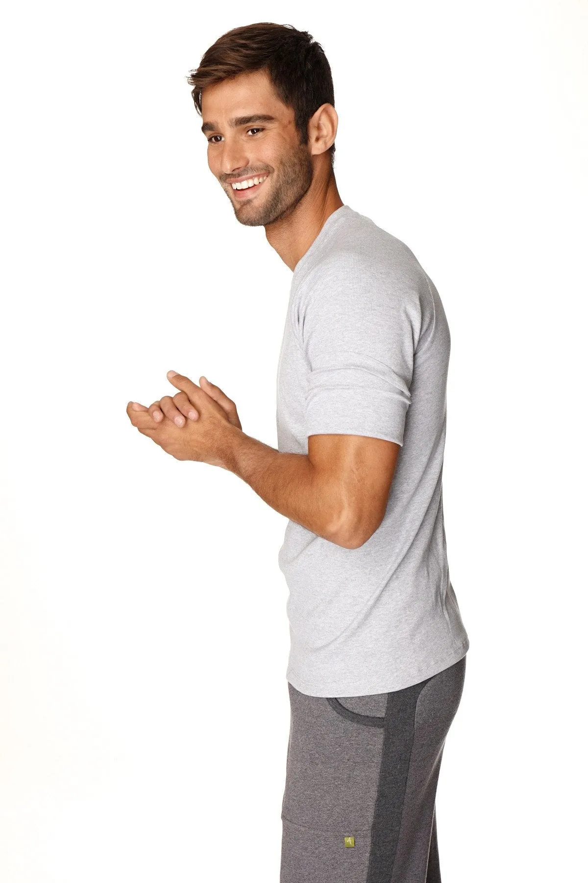 Hybrid CREW Neck Raglan Tee (Heather Grey)