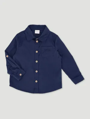 Keedo Boys Navy Formal Poplin Shirt