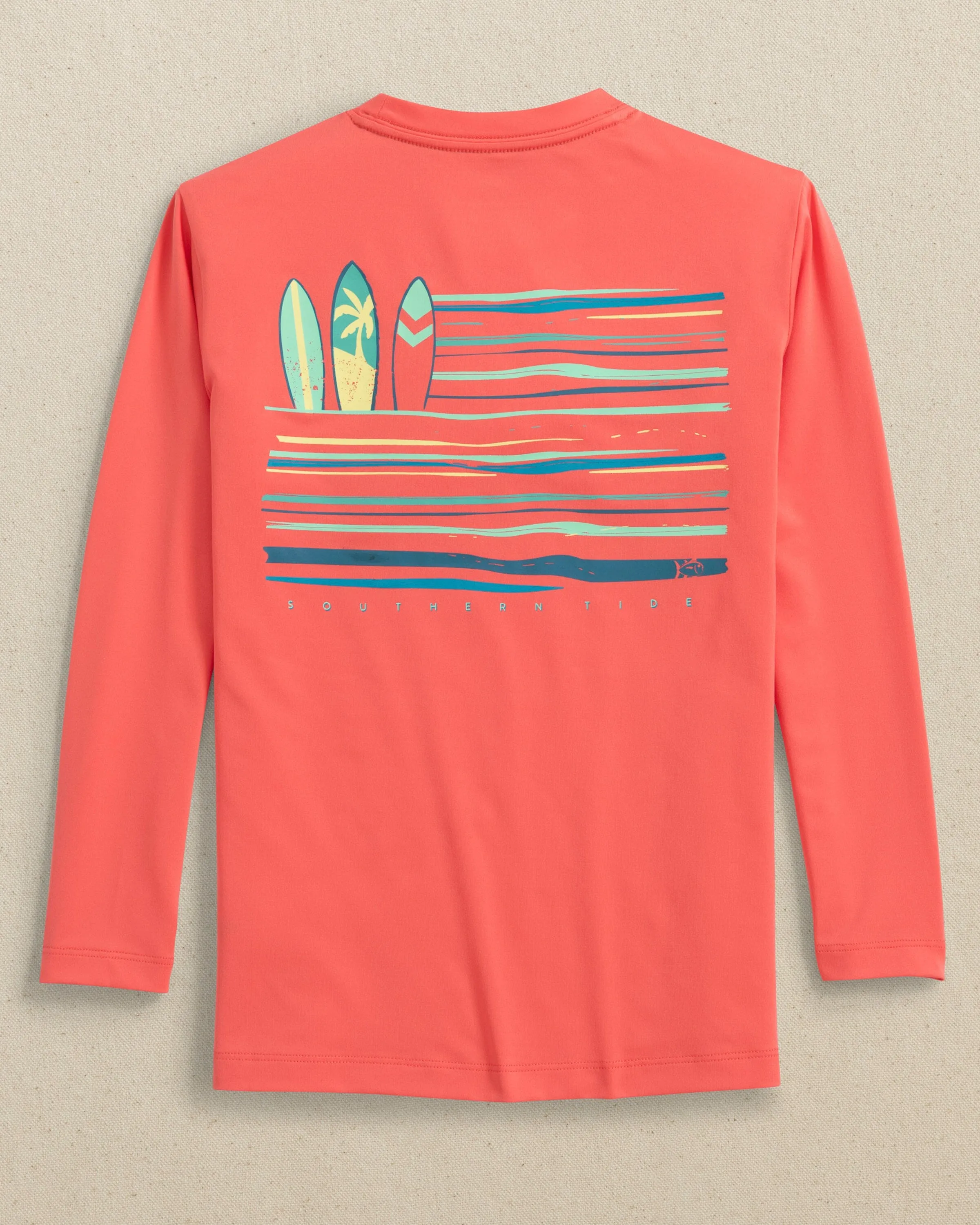 Kids Surfing Stripes Long Sleeve Performance T-Shirt