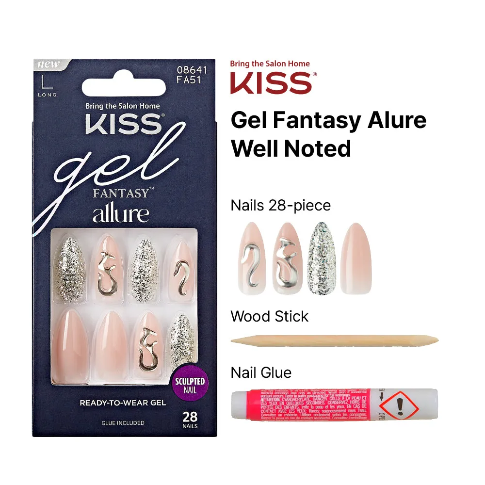 Kiss Gel Fantasy Allure Nails - Well Noted [FA51]