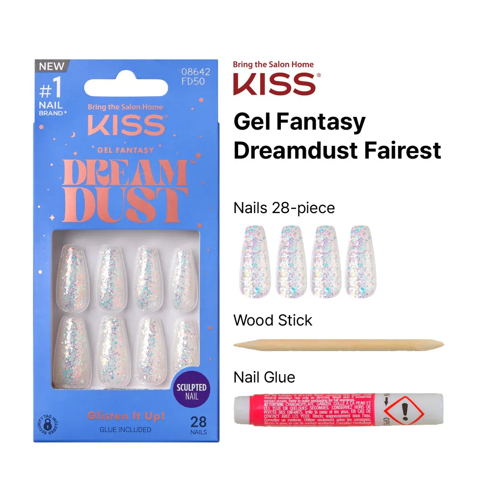 Kiss Gel Fantasy Dreamdust Nails - Fairest
