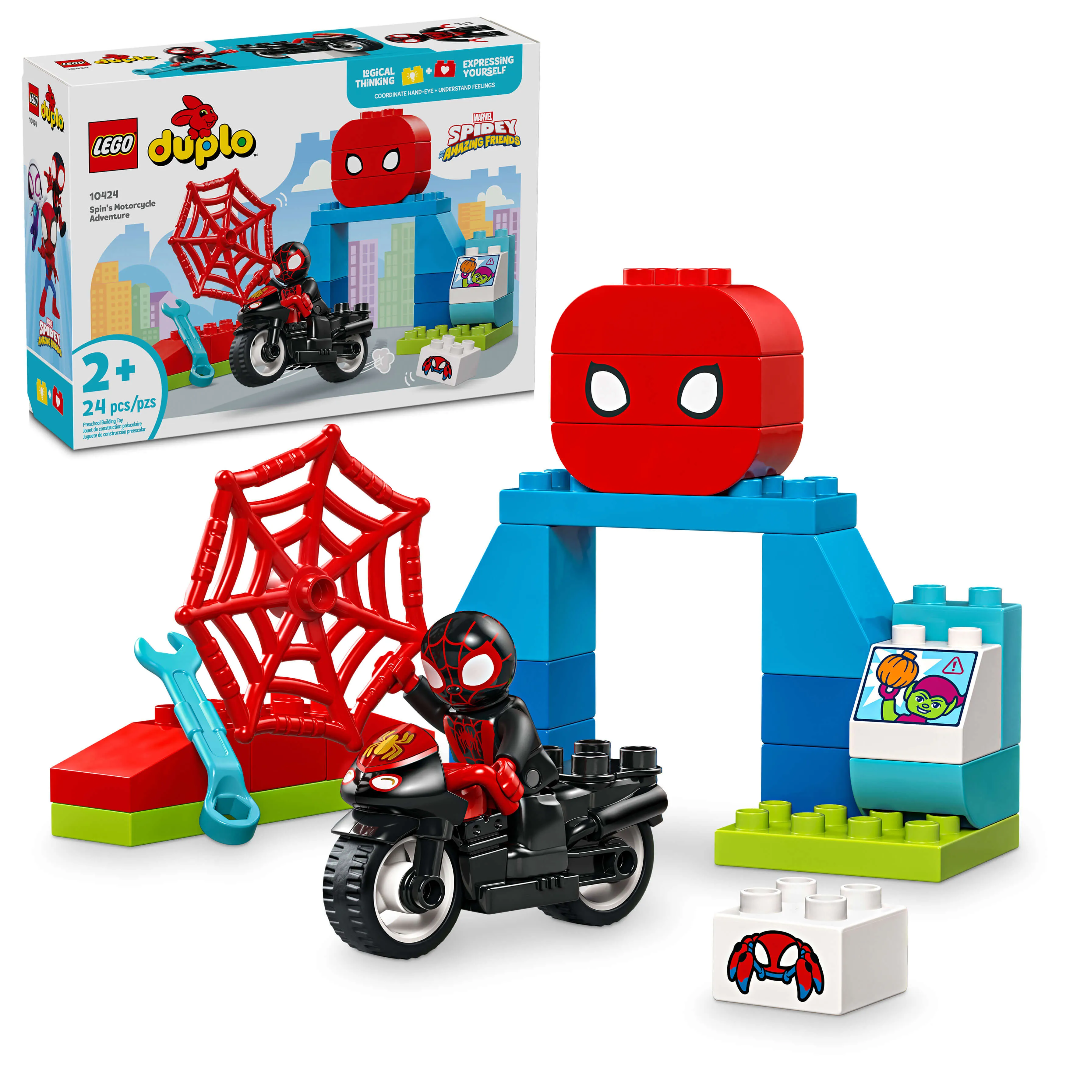 LEGO DUPLO Marvel Spin's Motorcycle Adventure Set - Superhero Fun