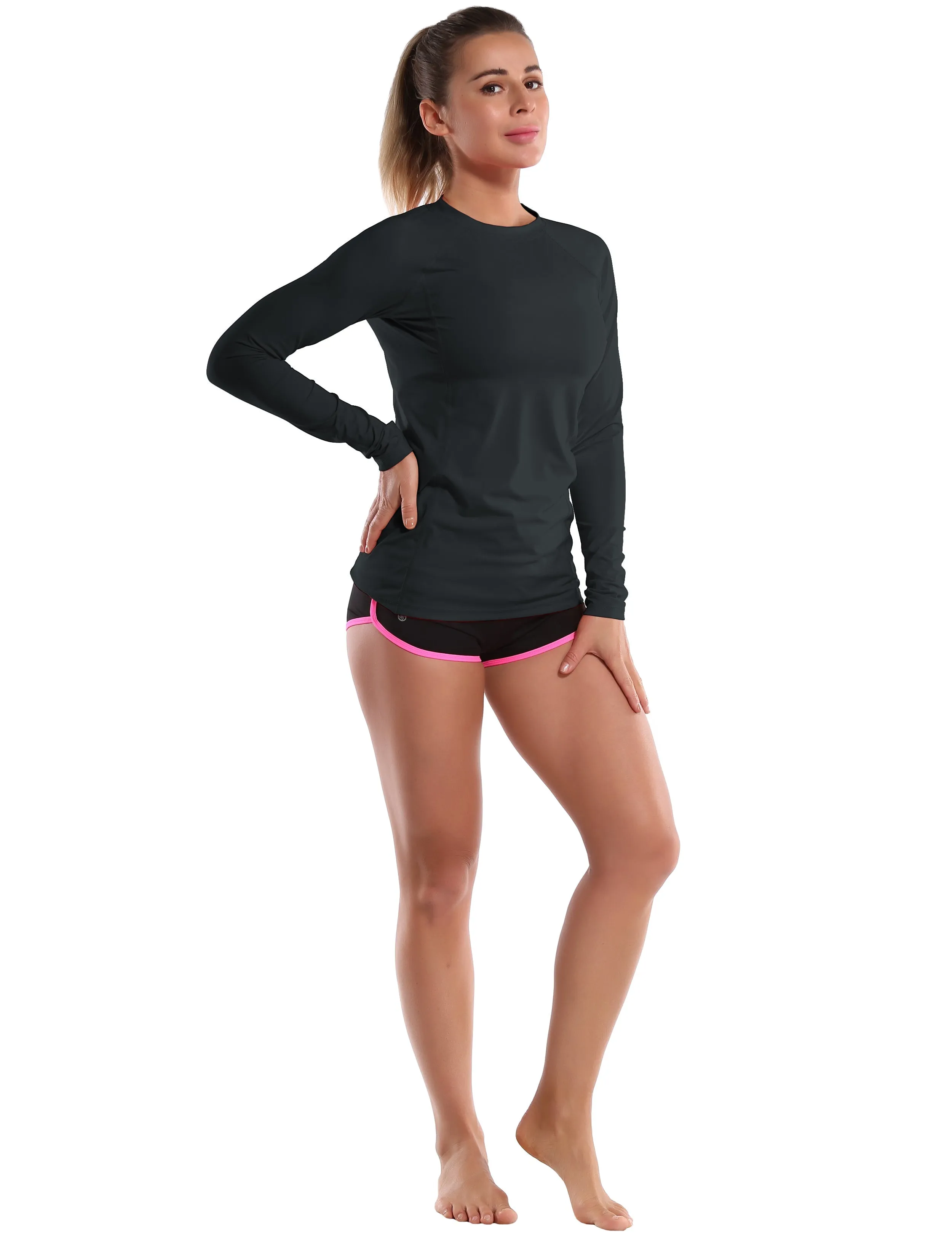 Long Sleeve UPF 50  Rashguard blackgreen_Golf