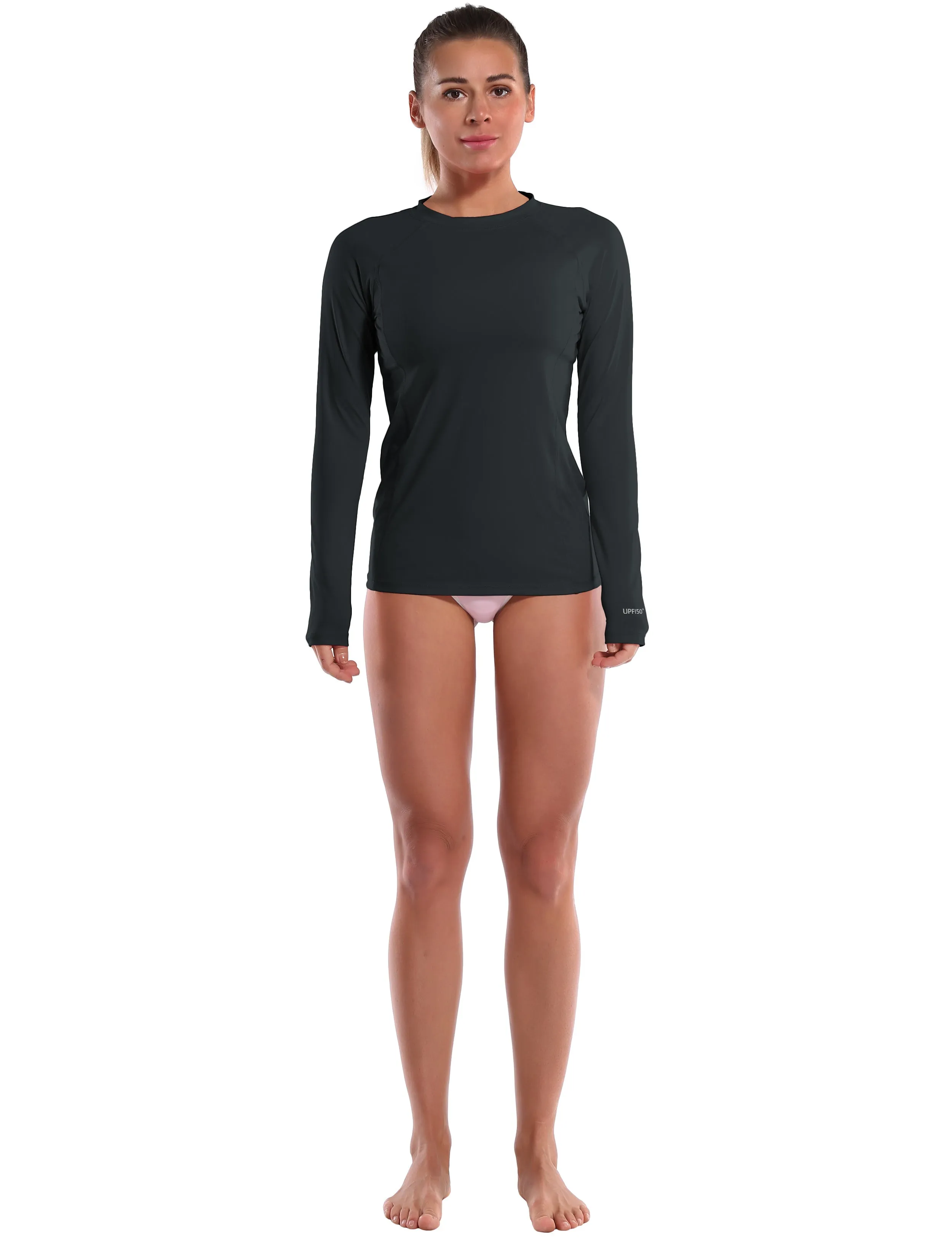 Long Sleeve UPF 50  Rashguard blackgreen_Golf