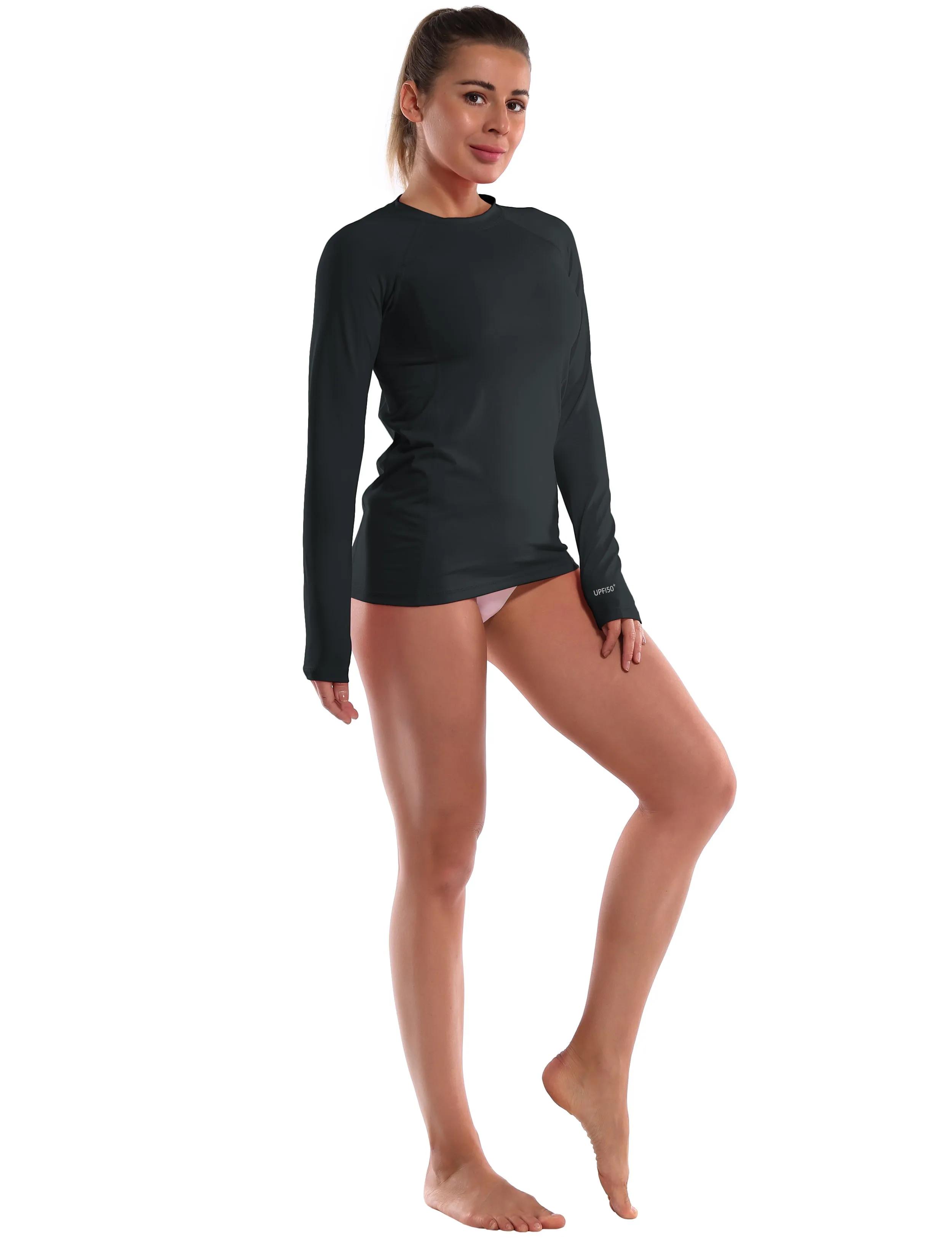 Long Sleeve UPF 50  Rashguard blackgreen_Golf