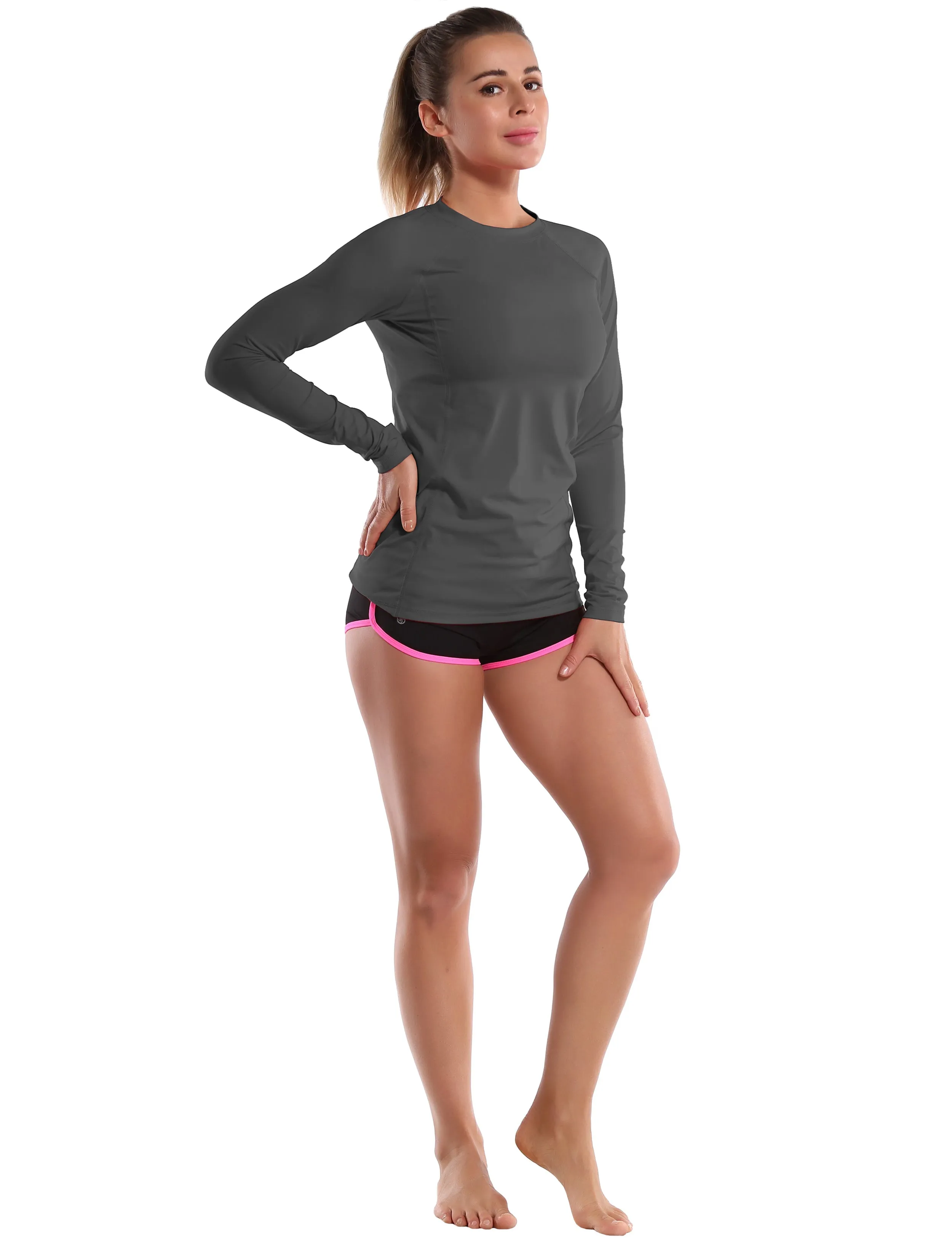 Long Sleeve UPF 50 Rashguard shadowcharcoal_Plus Size