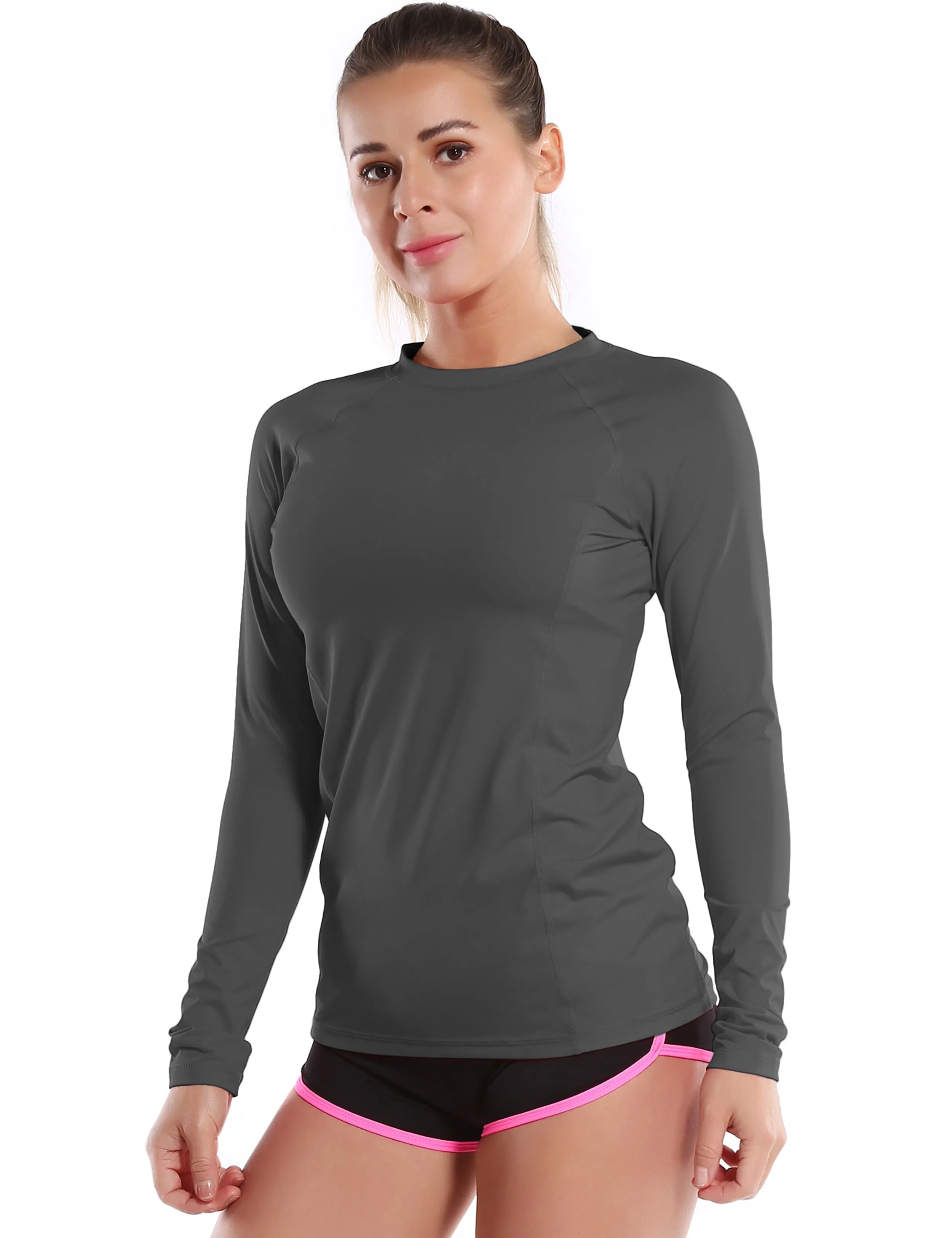 Long Sleeve UPF 50 Rashguard shadowcharcoal_Plus Size
