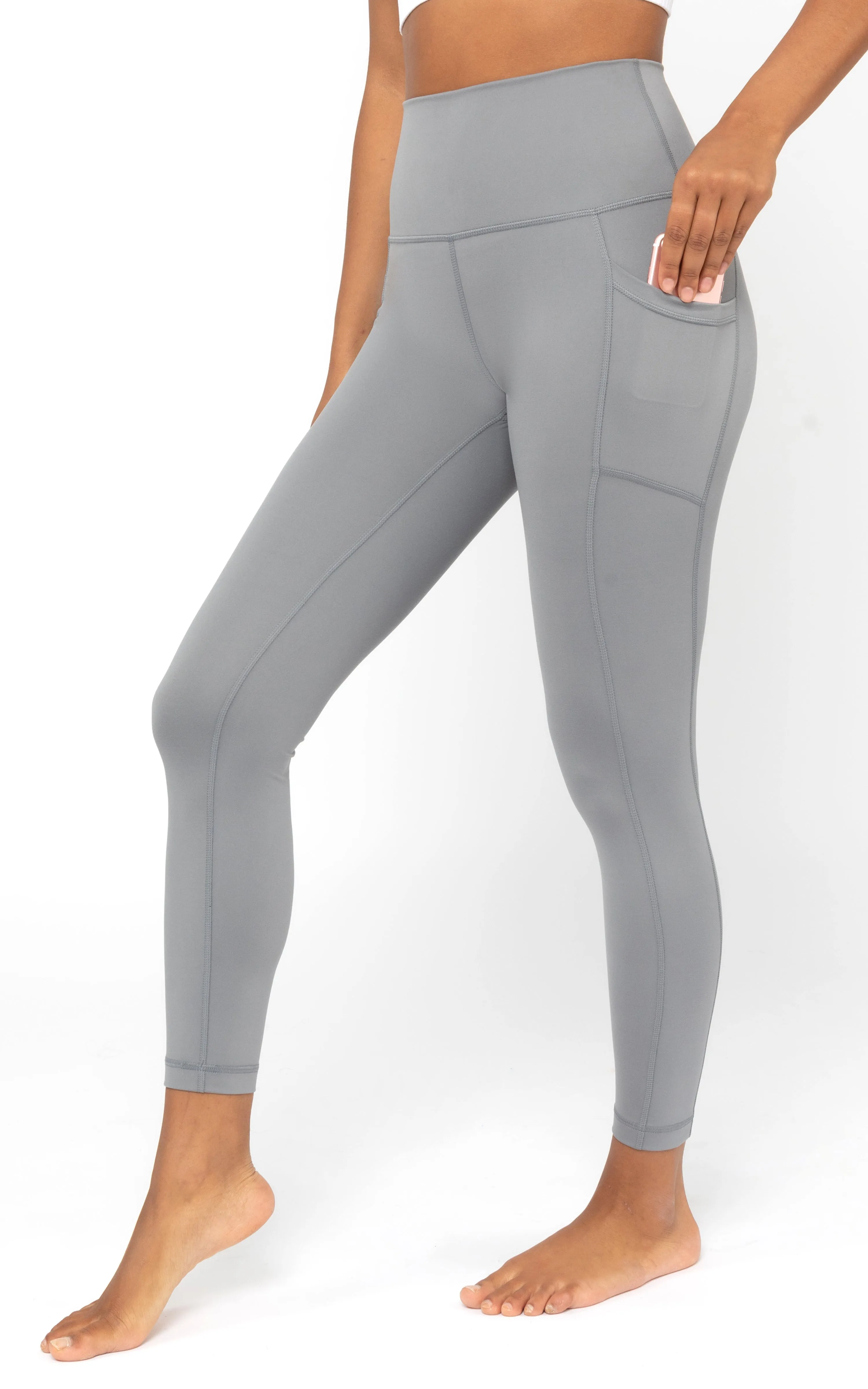 Lux Elastic Free High Waist Side Pocket 7/8 Ankle