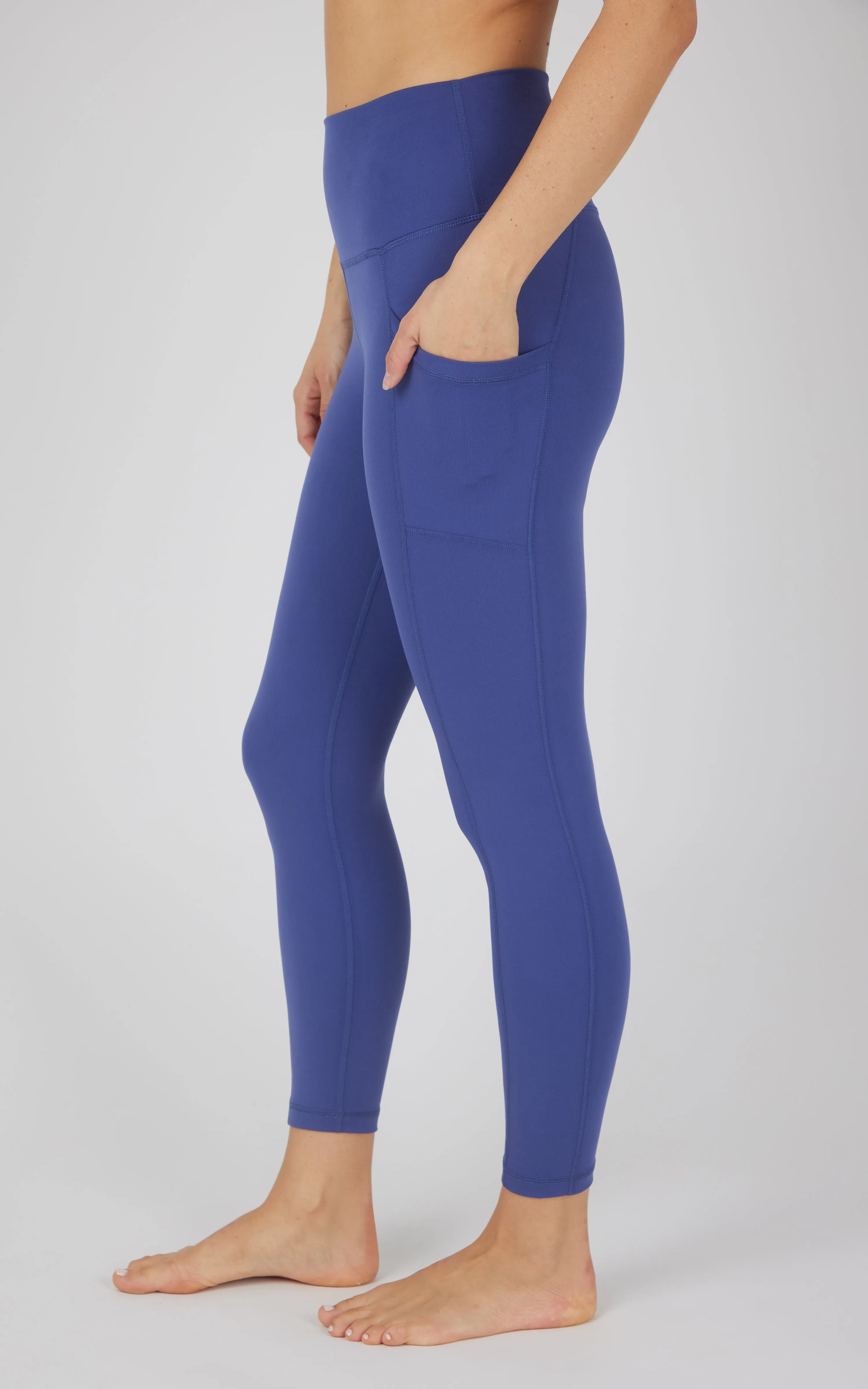 Lux Elastic Free High Waist Side Pocket 7/8 Ankle