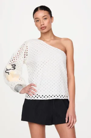 Ma1t10 Marie Oliver One Shoulder Eyelet Top