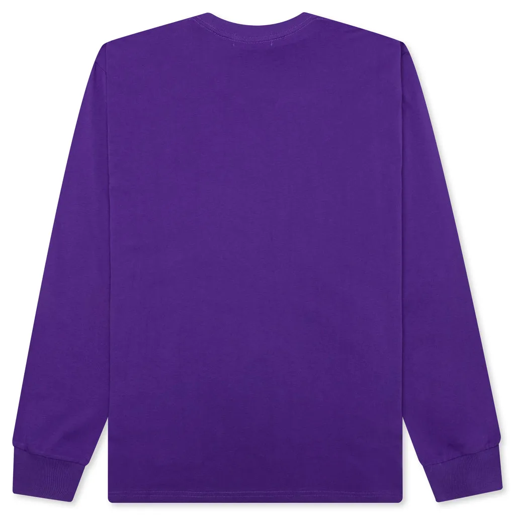 Marbling Camo Ape Head Relaxed Fit L/S Tee - Purple