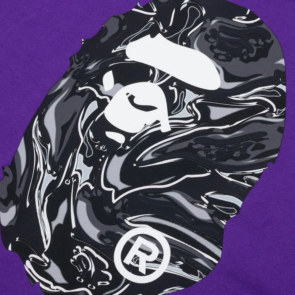 Marbling Camo Ape Head Relaxed Fit L/S Tee - Purple