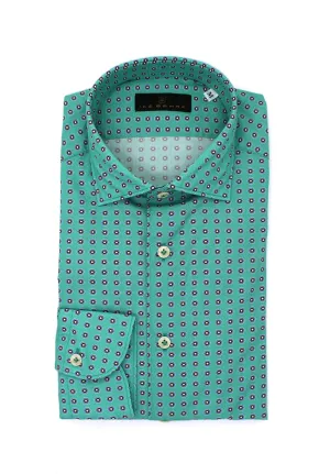 Mint Hexagon Print Sport Shirt