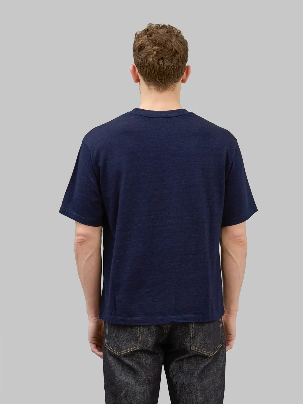 Momotaro MXTS1033 Yarn-Dyed Suvin Gold Cotton Indigo T-shirt