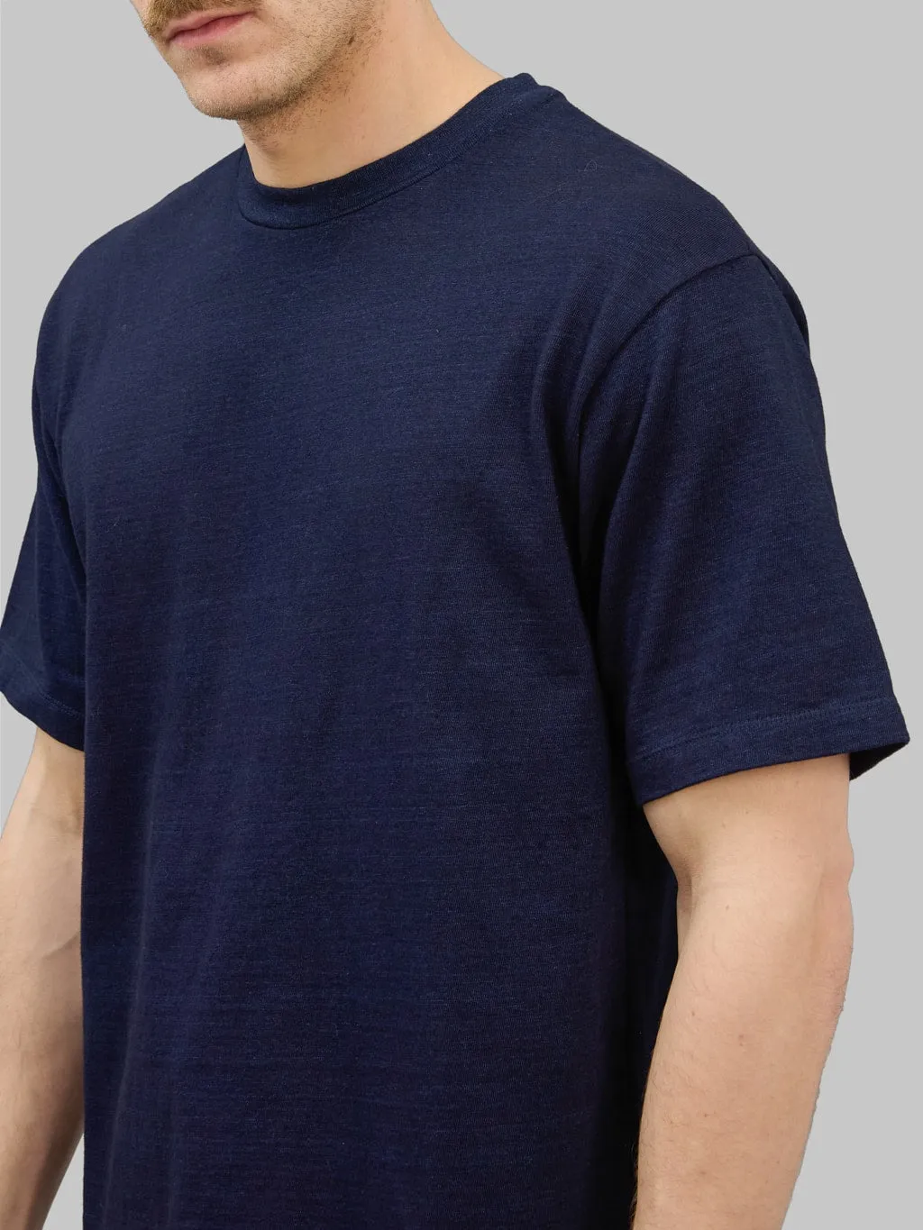 Momotaro MXTS1033 Yarn-Dyed Suvin Gold Cotton Indigo T-shirt