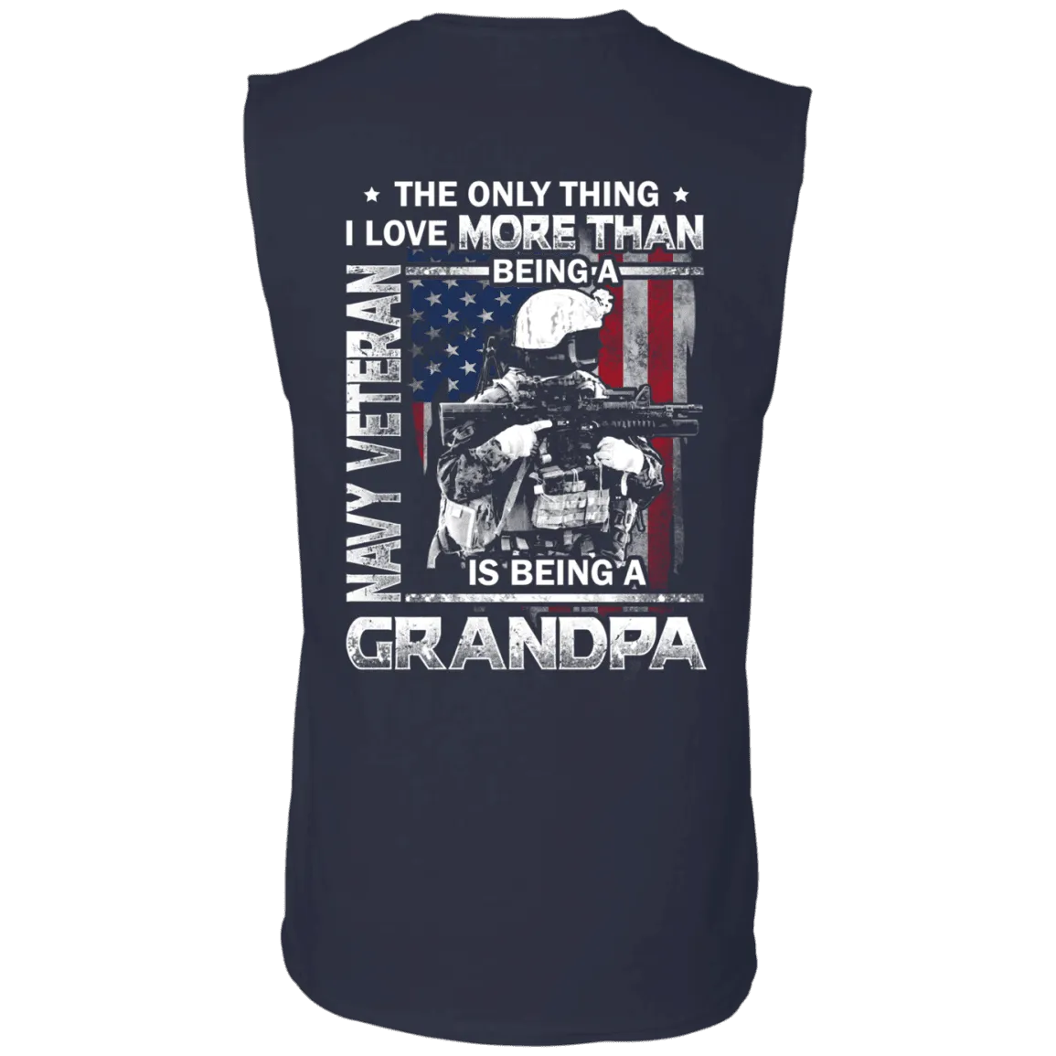 Navy Veteran I love Being A Grandpa Men Back T Shirts