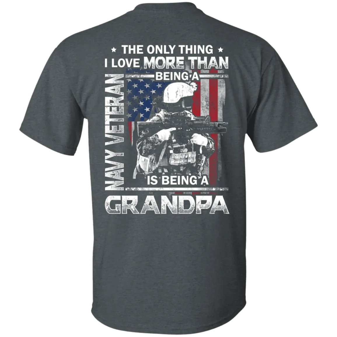 Navy Veteran I love Being A Grandpa Men Back T Shirts