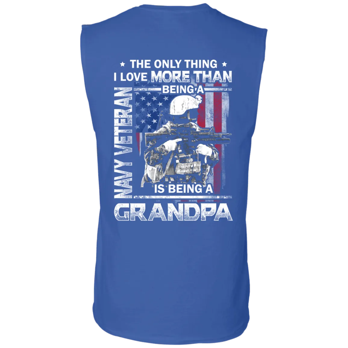 Navy Veteran I love Being A Grandpa Men Back T Shirts