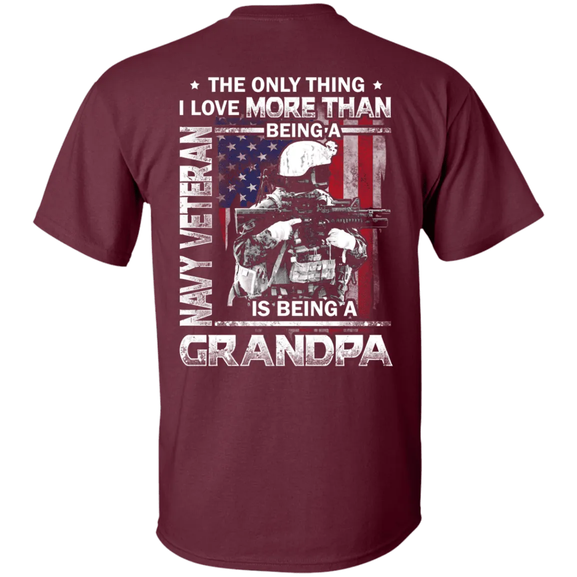 Navy Veteran I love Being A Grandpa Men Back T Shirts