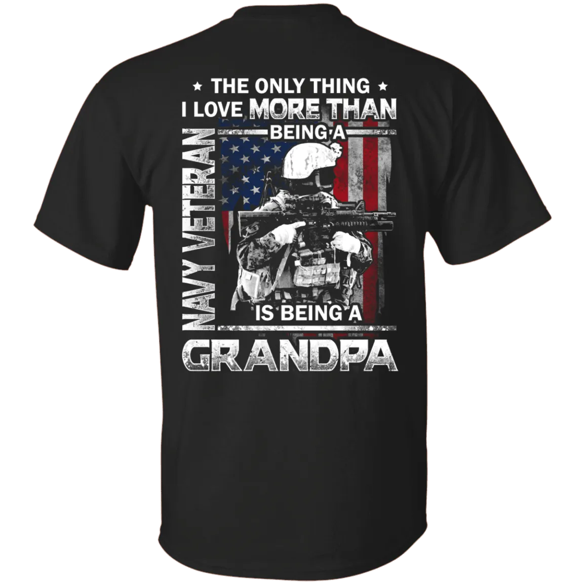 Navy Veteran I love Being A Grandpa Men Back T Shirts