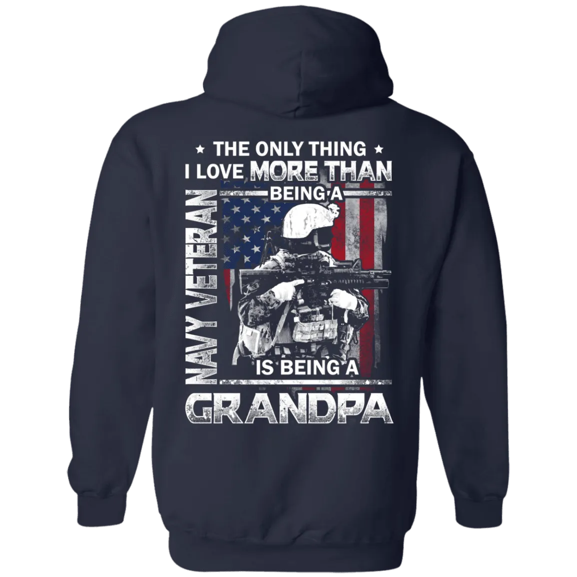 Navy Veteran I love Being A Grandpa Men Back T Shirts
