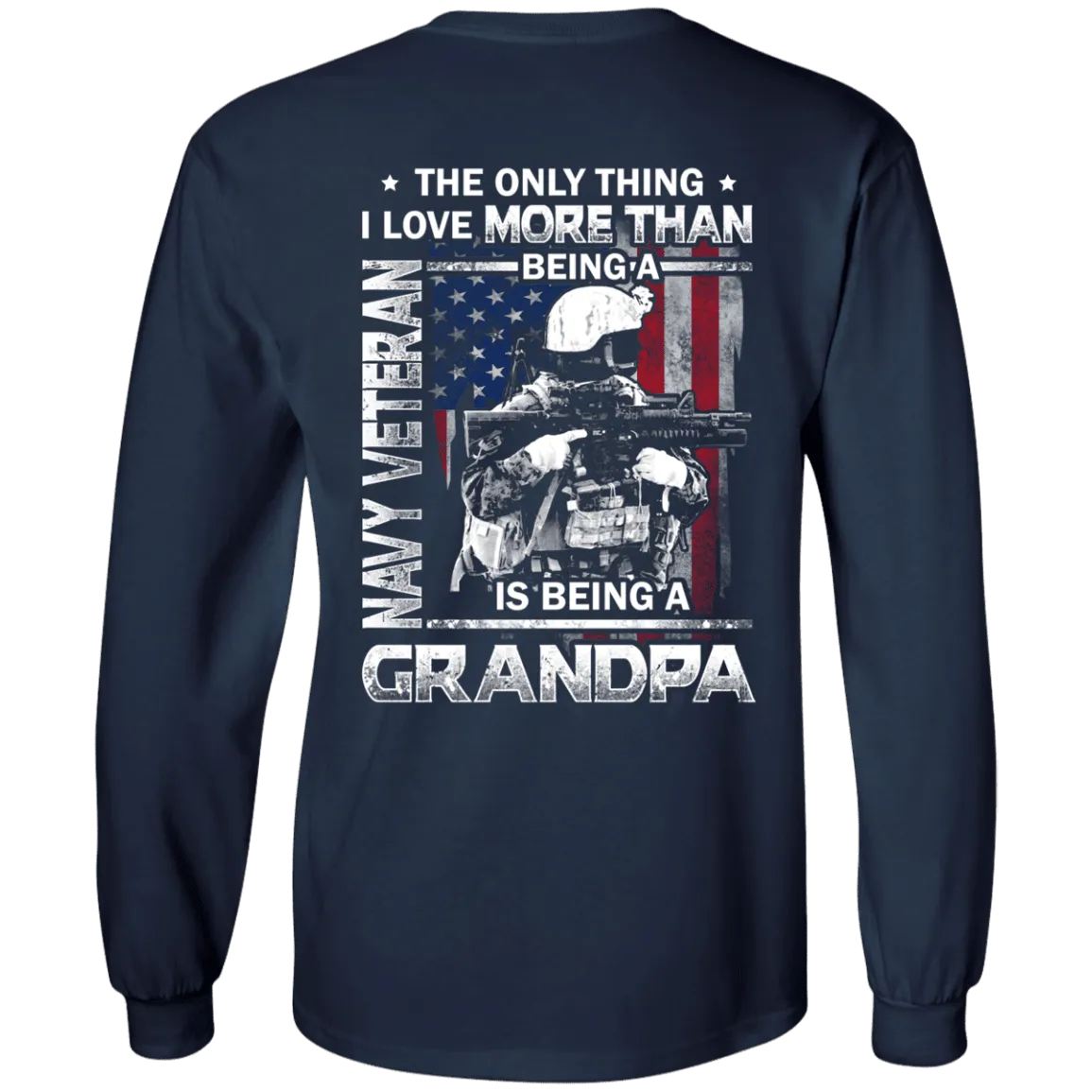 Navy Veteran I love Being A Grandpa Men Back T Shirts