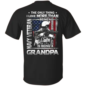 Navy Veteran I love Being A Grandpa Men Back T Shirts