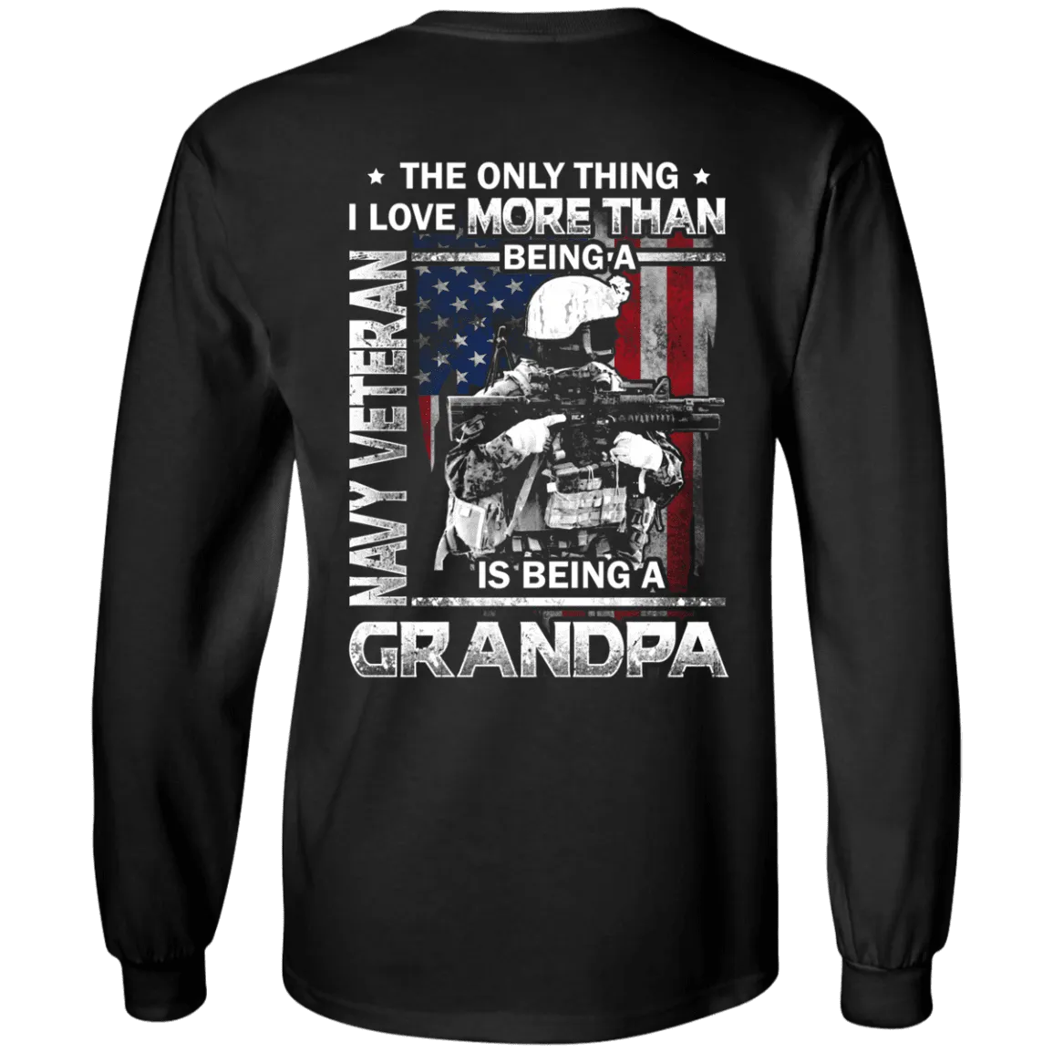 Navy Veteran I love Being A Grandpa Men Back T Shirts