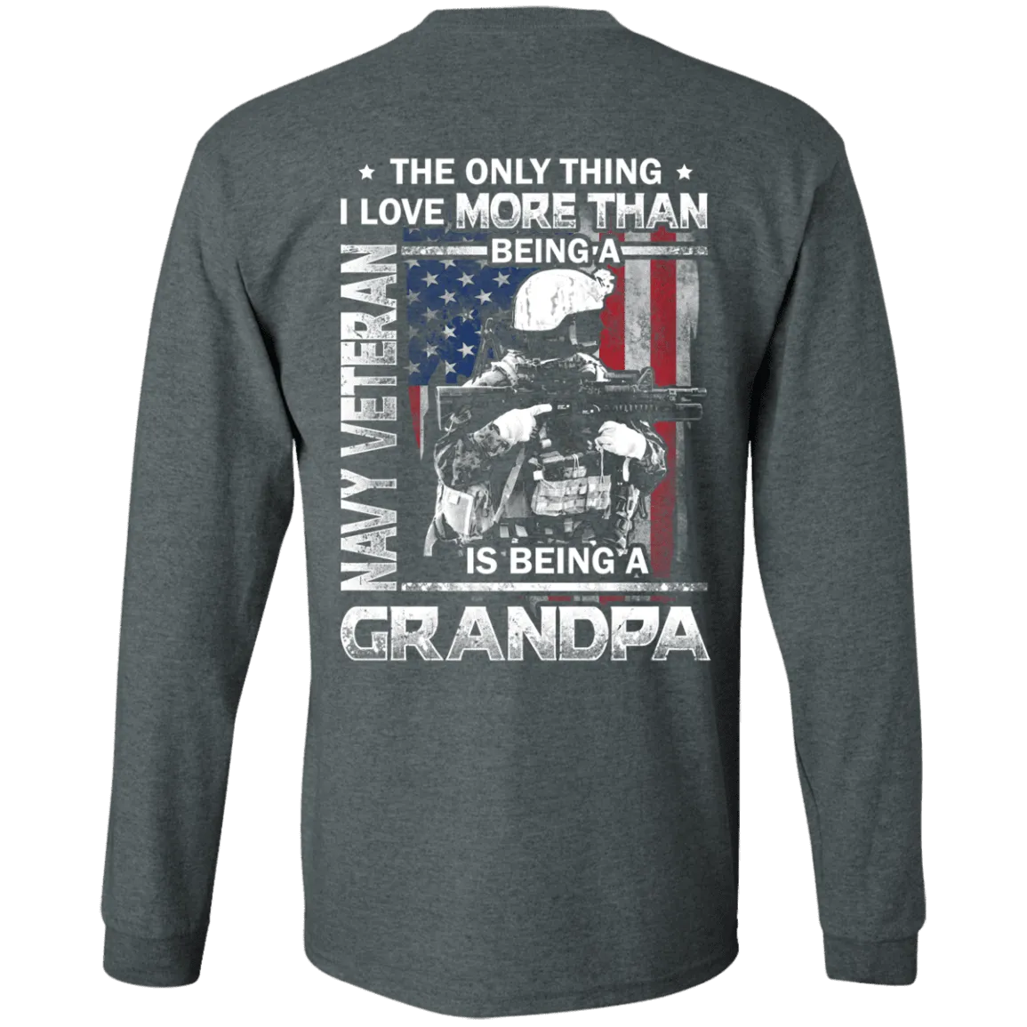 Navy Veteran I love Being A Grandpa Men Back T Shirts