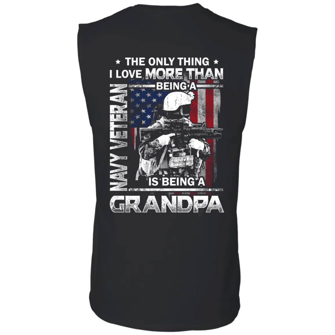 Navy Veteran I love Being A Grandpa Men Back T Shirts