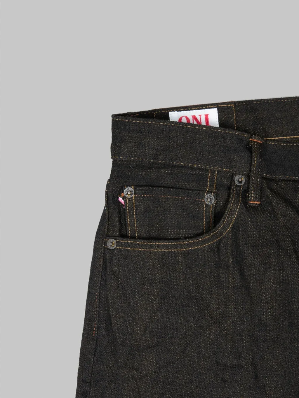ONI Denim 246-BKOL 12.5ozBlack x Olive Neat Straight Jeans
