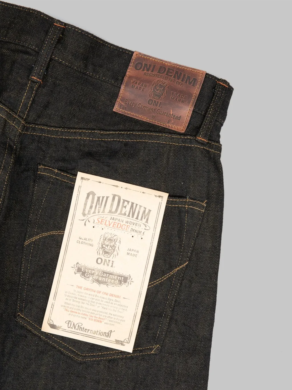 ONI Denim 246-BKOL 12.5ozBlack x Olive Neat Straight Jeans
