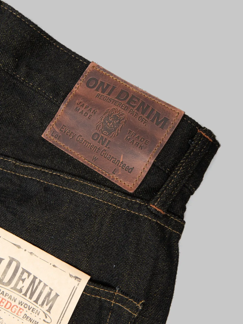 ONI Denim 246-BKOL 12.5ozBlack x Olive Neat Straight Jeans