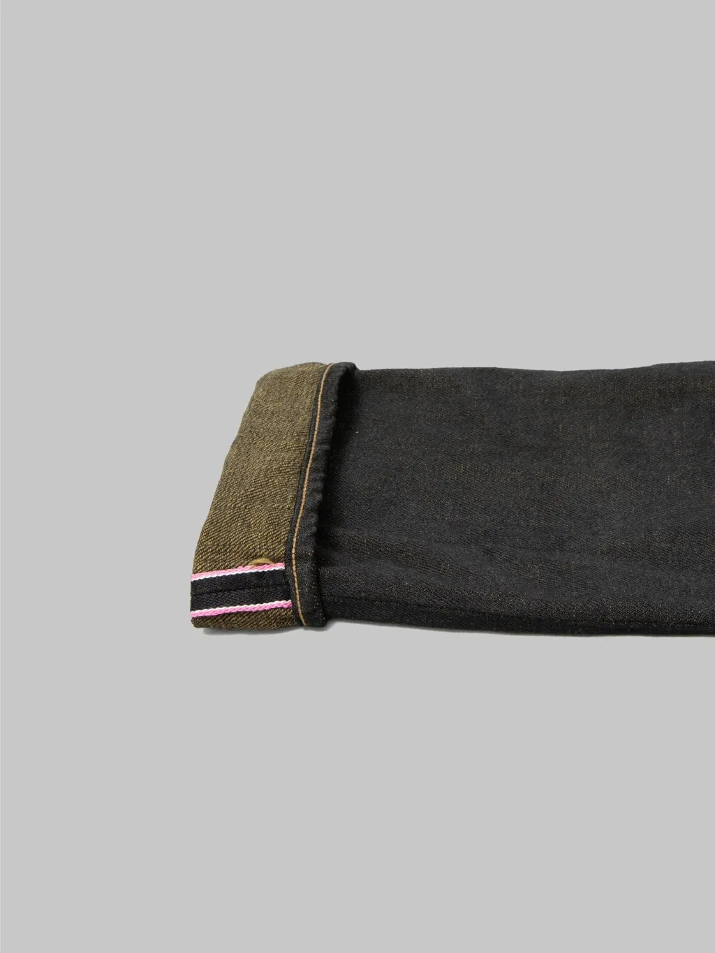 ONI Denim 246-BKOL 12.5ozBlack x Olive Neat Straight Jeans