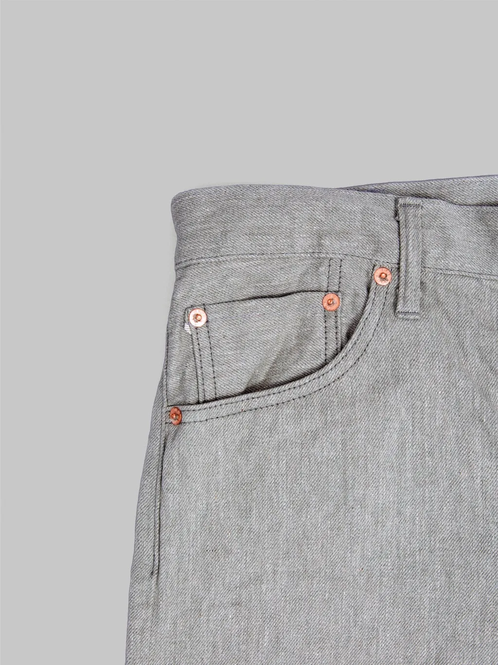 ONI Denim 246-MOKU 11ozMixed Grey Denim Neat Straight Jeans