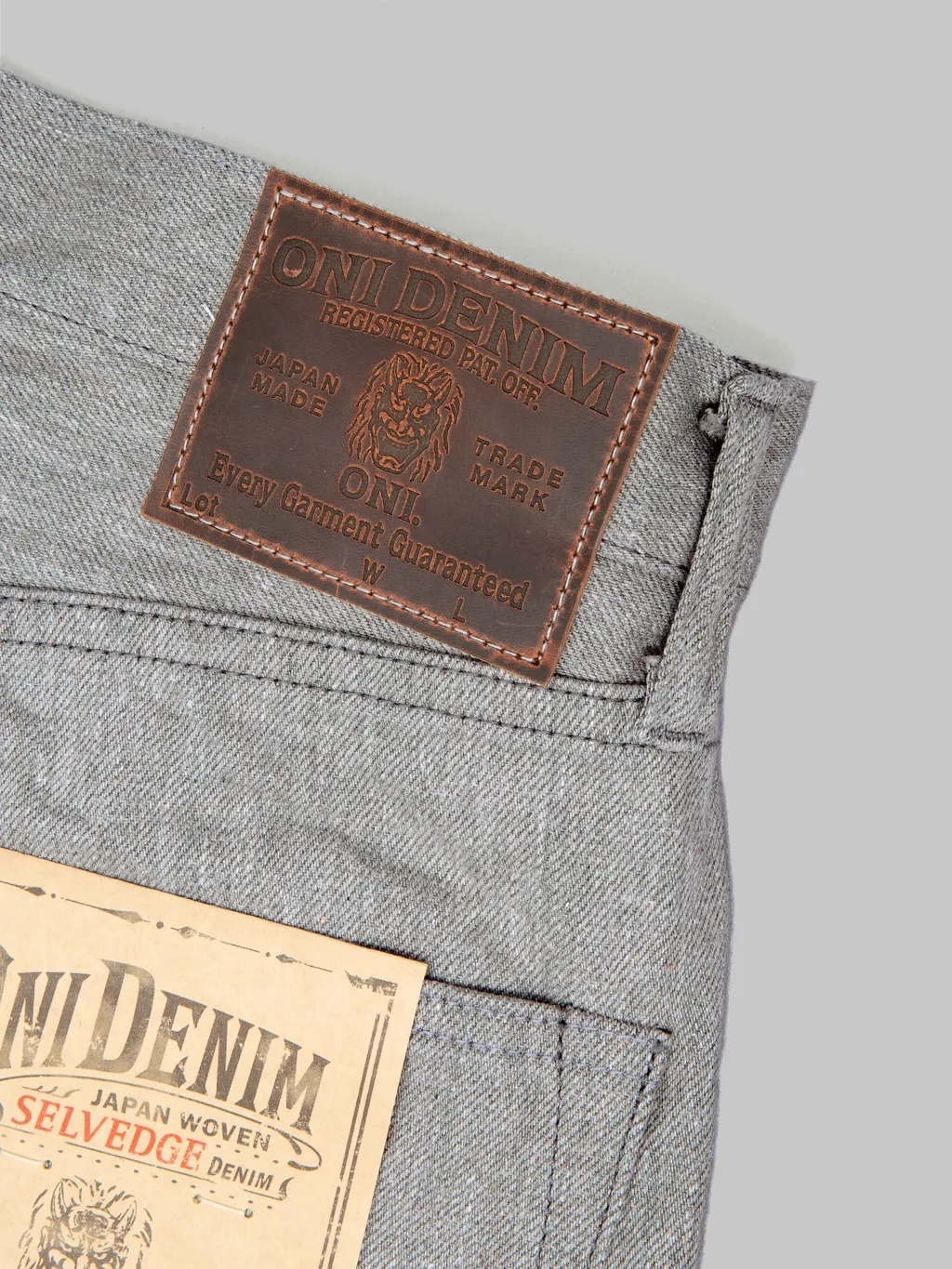 ONI Denim 246-MOKU 11ozMixed Grey Denim Neat Straight Jeans