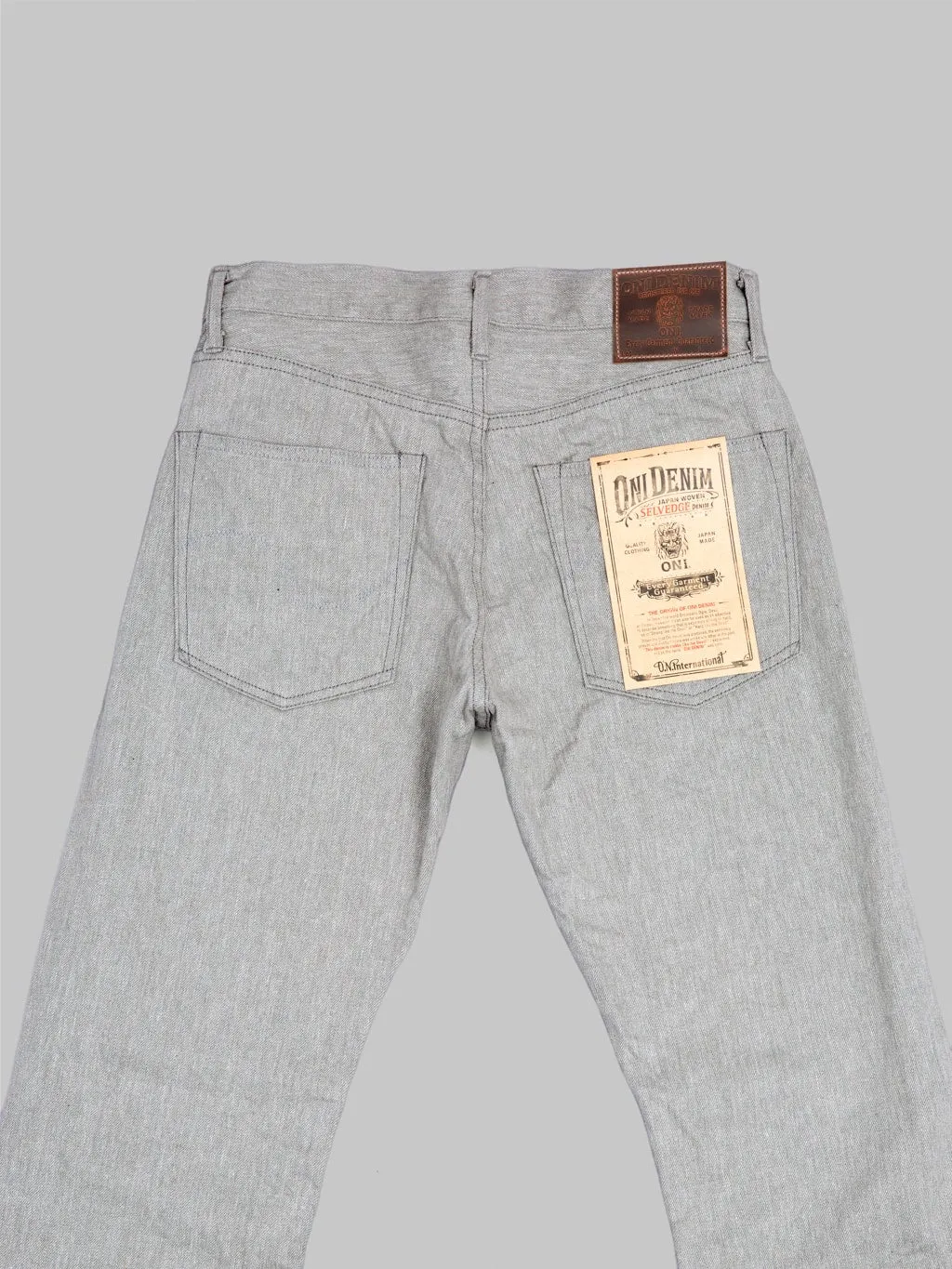 ONI Denim 246-MOKU 11ozMixed Grey Denim Neat Straight Jeans