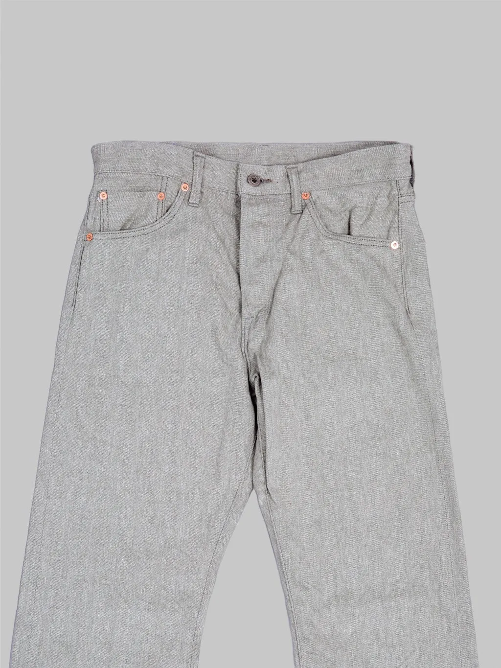 ONI Denim 246-MOKU 11ozMixed Grey Denim Neat Straight Jeans