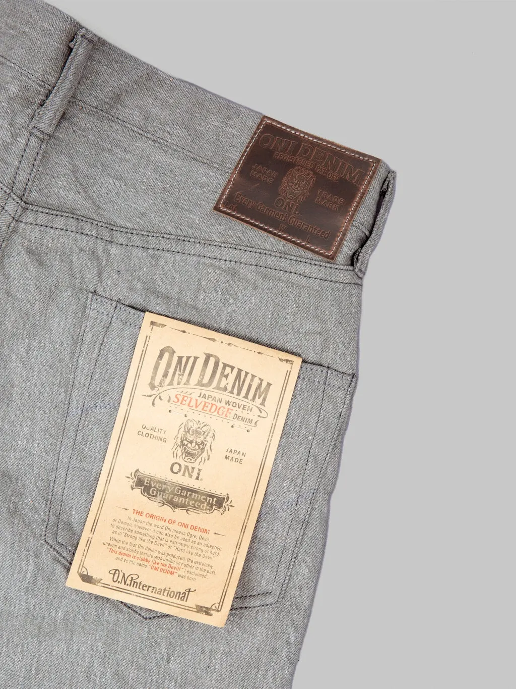 ONI Denim 246-MOKU 11ozMixed Grey Denim Neat Straight Jeans