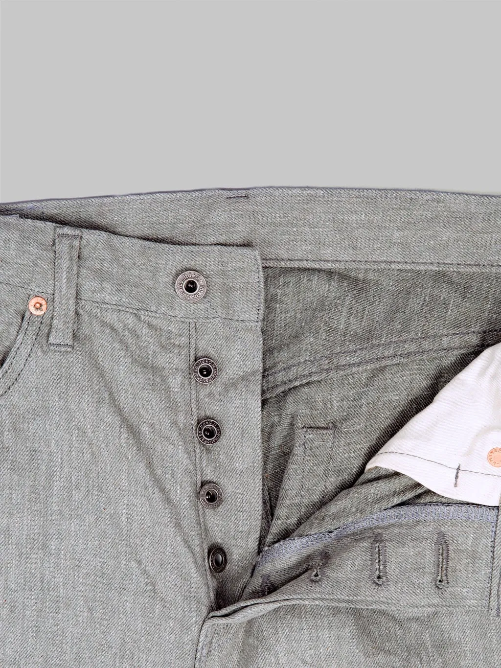 ONI Denim 246-MOKU 11ozMixed Grey Denim Neat Straight Jeans