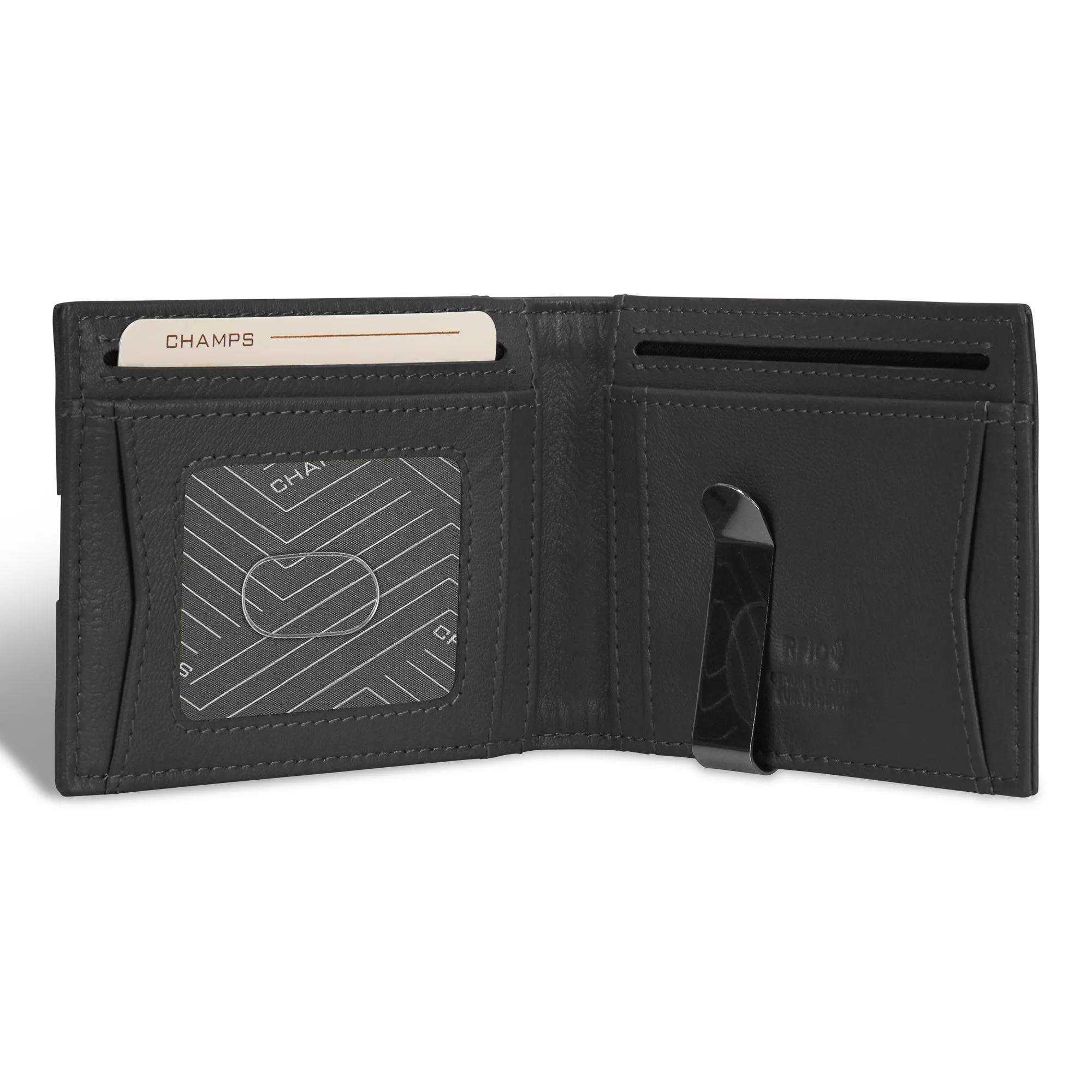 Onyx / Leather Bi-Fold Clip Wallet *Drop Ship*